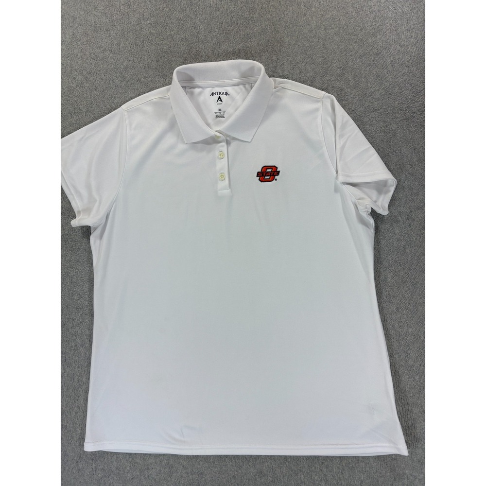Oklahoma State Cowboys Stitched Logo Campus Polo Shirt (Women's XL) White